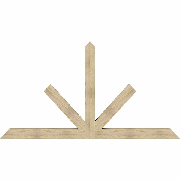 Ekena Millwork Saratoga Rough Sawn Timber Gable Bracket, Douglas Fir, 108"W x 58"H x 6"D x 6"F, 13/12 Pitch GBW108X58X0606SAR00RDF - main